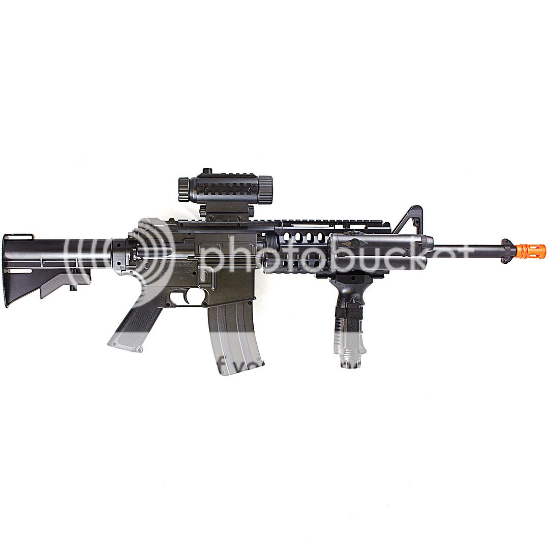 200 FPS FULL AUTO ELECTRIC AEG AIRSOFT RIFLE GUN w/ SCOPE & LASER 6mm